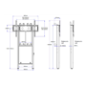 IB-EST08-W2-V3-B - Supporto motorizzato pavimento-parete - Peso supportato 100Kg - VESA 900x600mm - Altezza regolabile IB-EST08-W2-V3-B - Supporto motorizzato pavimento-parete - Peso supportato 100Kg - VESA 900x600mm - Altezza regolabile