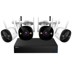 IMOU-KIT/NVR1104HS-W-S2-CE-1T/4-F22FEP-0280B - Kit wireless 4 Telecamere Bullet 2 2MP - NVR 4CH / WiFi 2.4 GHz - 2.8mm / IR + Fu