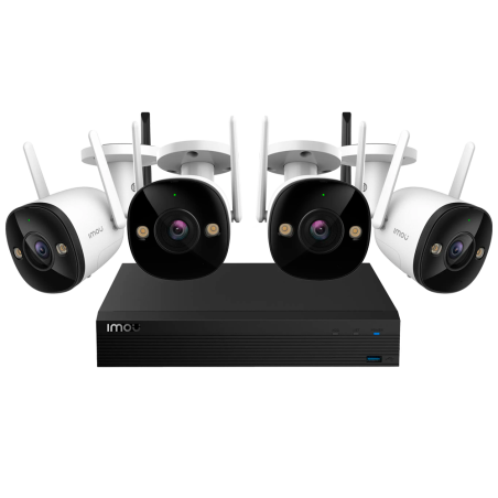 IMOU-KIT/NVR1104HS-W-S2-CE-1T/4-F22FEP-0280B - Kit wireless 4 Telecamere Bullet 2 2MP - NVR 4CH / WiFi 2.4 GHz - 2.8mm / IR + Fu