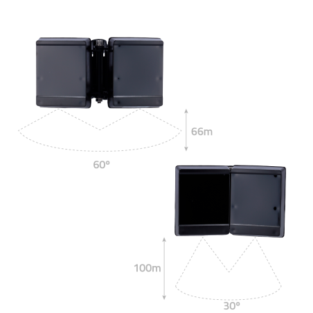 IR60-100-SG62 - Faretto a infrarossi con portata di 66~100m - Illuminazione LED di 850 nM - 12 Lampadine IR LED - Apertura del f