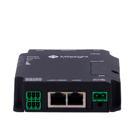 MS-UR32-L04EU-G - Milesight - Router Industriale 4G GPS - 2 porte Ethernet RJ45 10/100 - Slot MicroSD - Doppio slot per scheda S