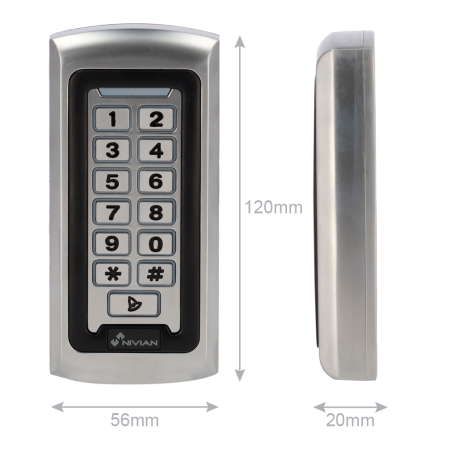 NV-ACCESS-PIN-RFID - Controllo accessi autonomo - Accesso tramite scheda EM e PIN - Uscita relè, pulsante e campanello - Wiegand