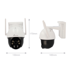 NV-CAM02S-SOLAR4G - Nivian Telecamera PT motorizzata 4G - Risoluzione 2K / Compressione H.265 - IR 30 m / LED bianco e audio con