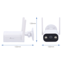 NVS-IPC-02-L - Telecamera Nivian Smart 2K - Wifi 2.4 GHz - Adatta per esterni | IR fino a 10 m - Luce bianca / Rilevamento di pe