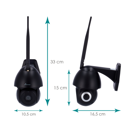 NVS-IPC-0S2B - Telecamera Nivian Smart 2.5K - Wifi 2.4 GHz - Adatta per esterni | IR fino a 10 m - Controllo PT motorizzato / Au