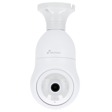 NVS-IPC-BULB1 - Telecamera Nivian Smart 2K - Wifi 2.4 GHz / Attacco E27 - Controllo PT Autotracking | IR 10 m - Luce LED bianca 