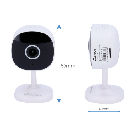 NVS-IPC-I5 - Telecamera Nivian Smart 2K - Wifi 2.4 GHz - Audio | Portata IR 10 m - Rilevamento di persone - Registrazione su sch