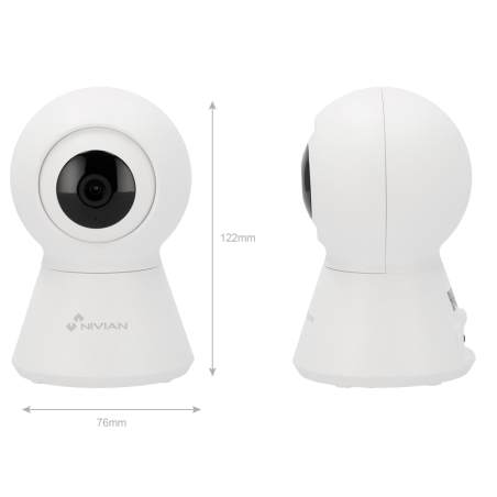 NVS-IPC-IS5 - Telecamera Nivian Smart 2.5K 4MP - Wifi 2.4 GHz | Per interni - Controllo PT Autotracking | IR 10 m - Rilevamento 