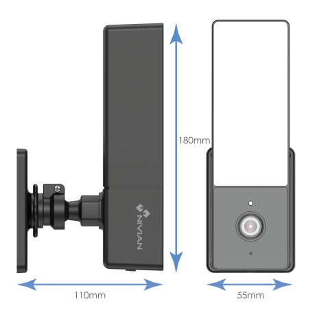 NVS-IPC-L1 - Nivian Telecamera 1080p - Wifi 2.4 GHz - Adatta per esterni | IR fino a 10 m - Faretto a luce bianca da 1000 lm - R