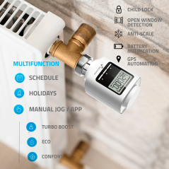 NVS-RADIATOR-TRV - Valvola intelligente per radiatore - Collegamenti via radio con NVS-THERMOSTAT - Controllo della temperatura 