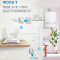 NVS-THERMOSTAT - Termostato intelligente per caldaia - Doppio modulo: HUB WiFi + Telecomando via radio - Universale: cablato o w NVS-THERMOSTAT - Termostato intelligente per caldaia - Doppio modulo: HUB WiFi + Telecomando via radio - Universale: cablato o w