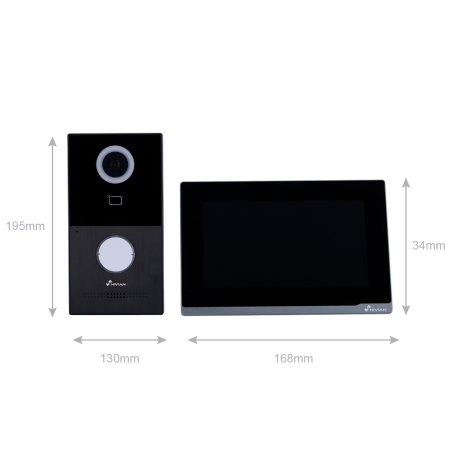 NVS-VIDEOINTERCOM-2W - Kit videocitofonico Nivian 2 Fili - Postazione esterna 2 fili + Monitor WiFi - Postazione esterna IP65 /