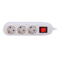 PDU-3P-SWITCH - Ciabatta di alimentazione - 3 uscite fino a 250VAC / 16 A max. - Interruttore on/off - Colore bianco PDU-3P-SWITCH - Ciabatta di alimentazione - 3 uscite fino a 250VAC / 16 A max. - Interruttore on/off - Colore bianco