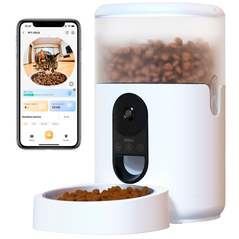 PET-PF1-4LSP-IMOU - Imou - Distributore di cibo smart per animali domestici - Vista panoramica 360º / 4MP 2.5K - Capacità di 4L PET-PF1-4LSP-IMOU - Imou - Distributore di cibo smart per animali domestici - Vista panoramica 360º / 4MP 2.5K - Capacità di 4L