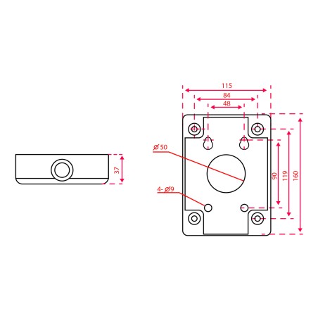 PFA120 - Scatola di giunzione - Per dome motorizzate - Adatto per uso esterno - Installazione a parete - Colore bianco | 160 (H)