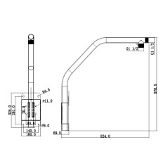 PFB303S - Supporto a cigno per Dome motorizzate - Adatto per uso esterno - Installazione cornice - Colore bianco - Passacavo - 8
