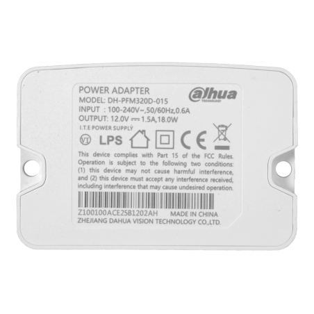 PFM320D-015 - Alimentatore elettronico Branded - DC 12 V / 1500 mA - Dimensioni ridotte - 52(Al) x 77(An) x 30(Fo) cm - Stabiliz