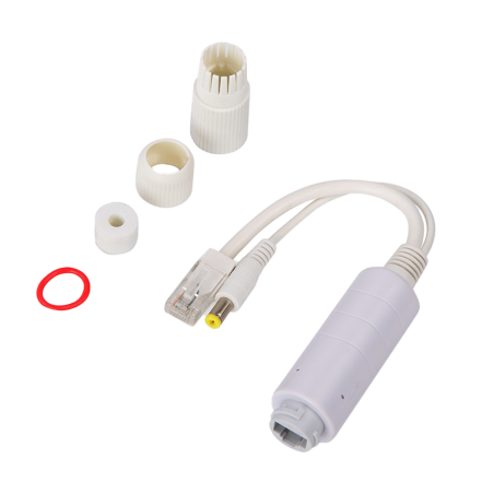 POE-SPLIT-15W-OUT - PoE Splitter_x000D_ - Per telecamere IP no PoE_x000D_ - Ingresso RJ45 (PoE) / Uscita RJ45 e jack - Velocità 