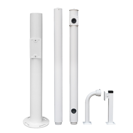 POLE-450-D - Palo per TVCC - 4.5 metri di altezza - Fabbricato in acciaio galvanizzato - 3 pezzi da 1,5 metri che compongono il 