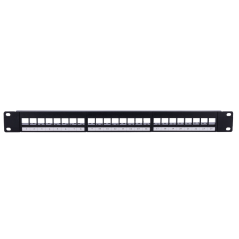 PP-24BLANK - Patch panel vuoto da 24 porte UTP/RJ45 - Formato per rack 1U - Senza elettronica - Dimensione 1U per facilitare l'i