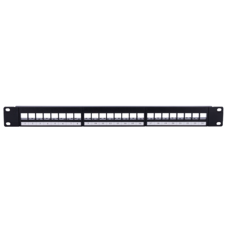 PP-24BLANK - Patch panel vuoto da 24 porte UTP/RJ45 - Formato per rack 1U - Senza elettronica - Dimensione 1U per facilitare l'i