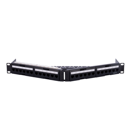 PP-A24UTP6 - Patch panel angolare di 24 porte UTP - Ammette cavi fino a CAT6 - Formato per rack 1U - Dimensione 1 U per facilita