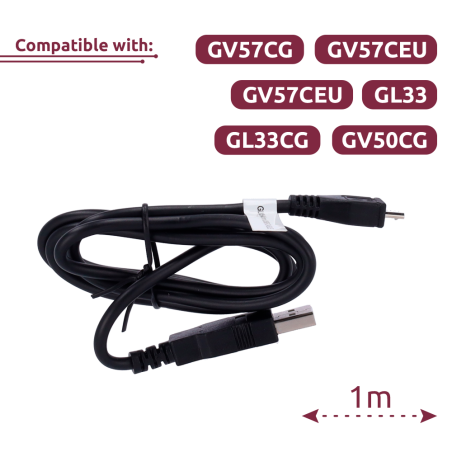 QL-MICRO-USB-CABLE-100CM-BLACK-RO - Cavo micro USB 100CM - Per la configurazione e l'aggiornamento del firmware - Compatibile co