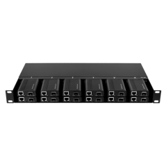 RACK-1U12MC-AC220D - Telaio metallico - Per scaffalature fino a: - 12 Convertitori medi - Doppia alimentazione - 1U - 19"