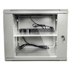 RACK-9UG - Armadio rack a parete - Fino a 9U rack da 19" - Fino a 100 Kg di carico - Con ventole e passacavi - Ventola, vassoio 