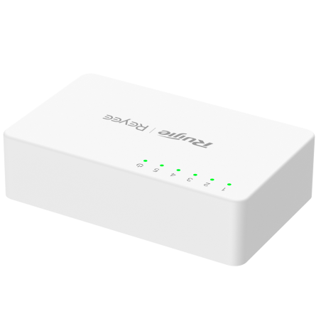 RG-ES05F - Reyee Switch da Tavolo - Alloggiamento in Plastica - 5 porte RJ45 - Velocità 10/100 Mbps - Plug and Play - Tecnologia