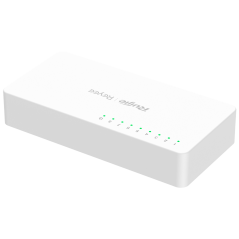 RG-ES08F - Reyee Switch da Tavolo - Alloggiamento in Plastica - 8 porte RJ45 - Velocità 10/100 Mbps - Plug and Play - Tecnologia