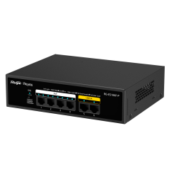 RG-ES106F-P - Reyee Switch PoE da Tavolo - Alloggiamento in Metallo - 6 porte RJ45 10/100 Mbps - 4 Porte PoE+ 802.3af/at + 2 Por