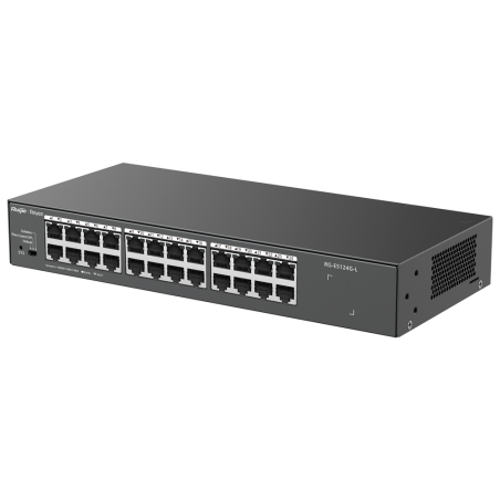 RG-ES124G-L - Reyee Switch da Tavolo - Alloggiamento in Metallo - Montaggio su rack - 24 porte RJ45 - Velocità 10/100/1000 Mbps 