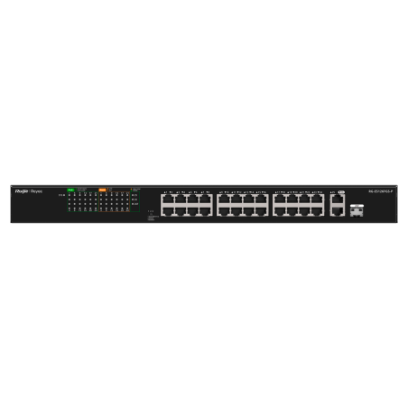 RG-ES126FGS-P - Reyee Switch PoE da Tavolo - 24 Porte RJ45 + 1 Uplink RJ45 + 1 SFP Combo - 24 Porte 10/100Mbps + 2 Porte 10/100/