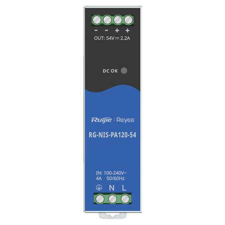 RG-NIS-PA120-54 - Alimentatore industriale Reyee - Uscita DC 54 V 2,2A / 120 W - 2 uscite DC - Voltaggio in entrata 100 V ~ 240