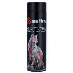 SF-BOTTLE-WOLF - Safire - Bottiglia termica - Colore nero - Guarnizione - In acciaio inox 304