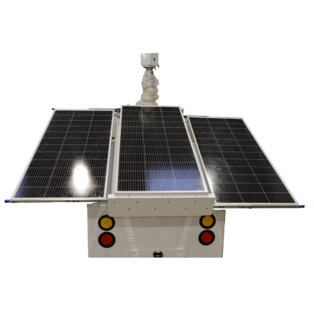 SF-CCTVTRAILERPR07-2520WH - Trailer ad alimentazione autonoma per TVCC - Pannello solare da 3x120W - Batteria al Litio LiFePo 25