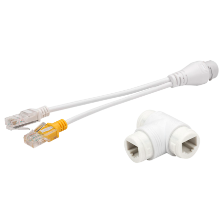SF-POE-DUAL-SINGLE-RJ45 - Accoppiatore e splitter PoE RJ45 - Per telecamere IP - Colore bianco