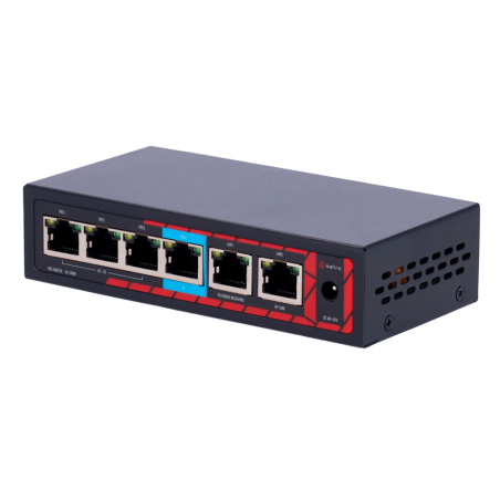 SF-POE-EXT0604-60 - Safire Indoor Hi-PoE Extender Switch - Estende la portata dell'alimentazione POE - 4 porte PoE + 2 Uplink RJ
