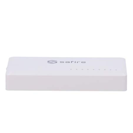 SF-SW08-G - Safire - Switch da tavolo - 8 porte Gigabit - Velocità 10/100/1000 Mbps - Plug &amp Play - Tecnologia di risparmio e