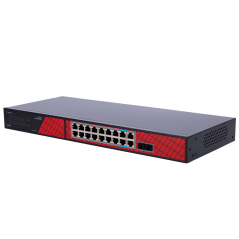 SF-SW2016HIPOE-GF-240 - Safire Switch Hi-PoE - 16 porte PoE + 2 SFP + 2 RJ45 - Velocità porte Gigabit 10/100/1000Mbps - 14 Porte
