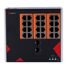 SF-SWI2624HIPOE-GF-AC-390-DIN - Safire Switch Industriale Alimentazione AC 90~264V - 24 porte Gigabit + 2 SFP Gigabit - 18 Porte