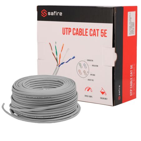 SF-UTP5E-100-24AWG-G - Cavo UTP Safire Categoria 5E - Conduttore CCA - Diametro 24 AWG-0,52mm - Soddisfa il test Fluke 90m - Gua