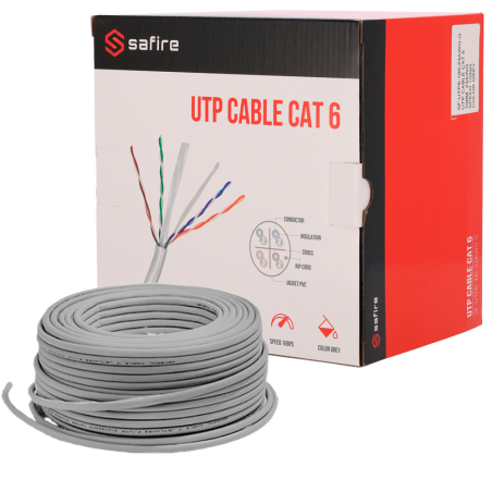 SF-UTP6-100-23AWG-G - Cavo UTP Safire Categoria 6 - Conduttore CCA - Diametro 23 AWG-0,58mm - Soddisfa il test Fluke 90m - Guain