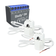 SH-EM-2X-50A - Shelly EM + 2 x 50A - WiFi 2.4 GHz IEEE802.11 b/g/n - Misuratore di consumo - Supporta 110-240 V - Ideale per le 