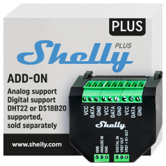 SH-PLUS-ADDON - Shelly Plus AddOn - WiFi 2.4 GHz IEEE802.11 b/g/n / Bluetooth - Interfaccia sensore isolata - Supporta 3,3 V (da
