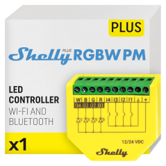 SH-PLUS-RGBW-PM - Shelly Controller RGBW per strisce LED - WiFi 2.4 GHz IEEE802.11 b/g/n / Bluetooth - Supporta qualsiasi strisc