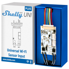 SH-PLUS-UNI - Shelly Plus Uni - WiFi 2.4 GHz IEEE802.11 b/g/n / Bluetooth - Modulo intelligente - Supporta 8-24 VAC / 9-28 VDC /