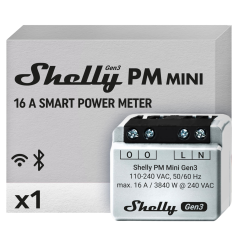 SH-PM-MINI-GEN3 - Shelly PM Mini Gen3 - WiFi 2.4 GHz IEEE802.11 b/g/n / Bluetooth - Interruttore intelligente - Supporta 110 - 2