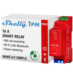 SH-PRO-1PM - Shelly Pro 1PM - WiFi 2.4 GHz IEEE802.11 b/g/n / Bluetooth - Interruttore intelligente su guida DIN - Supporta 110-